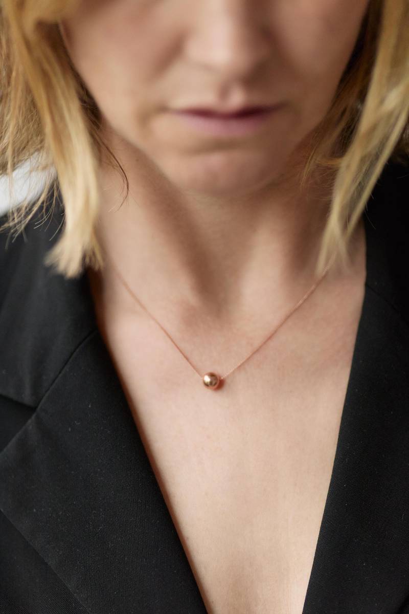 Kugel Perle Lange Kette Mit Einer Goldkette Roségoldkette Silberkette Goldperle Silberperle Kugelkette von meineketten