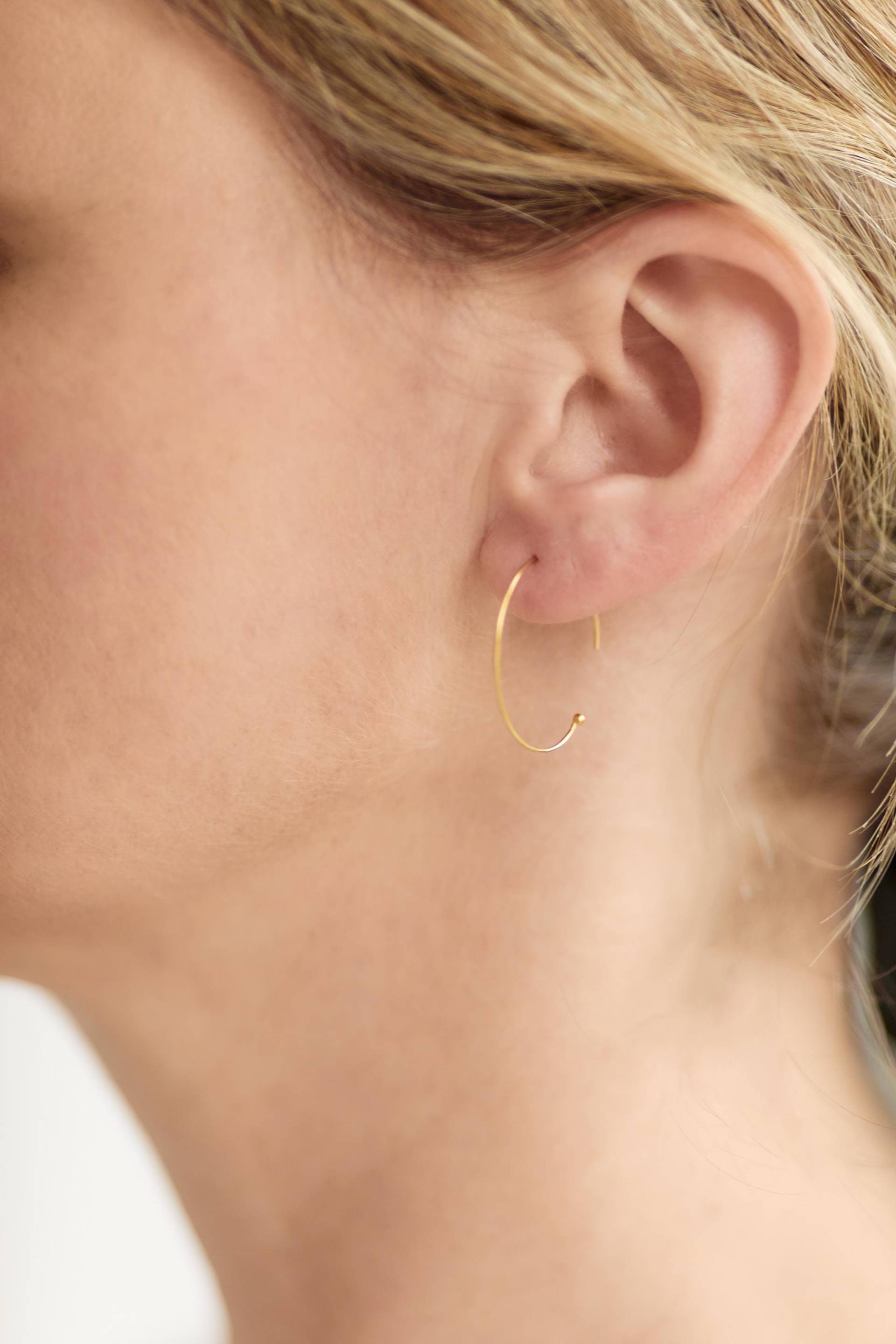 Offene Creolen Goldene Hoops Mit Kugel Ohrringe Zum Durchziehen Goldfilled Doublé von meineketten