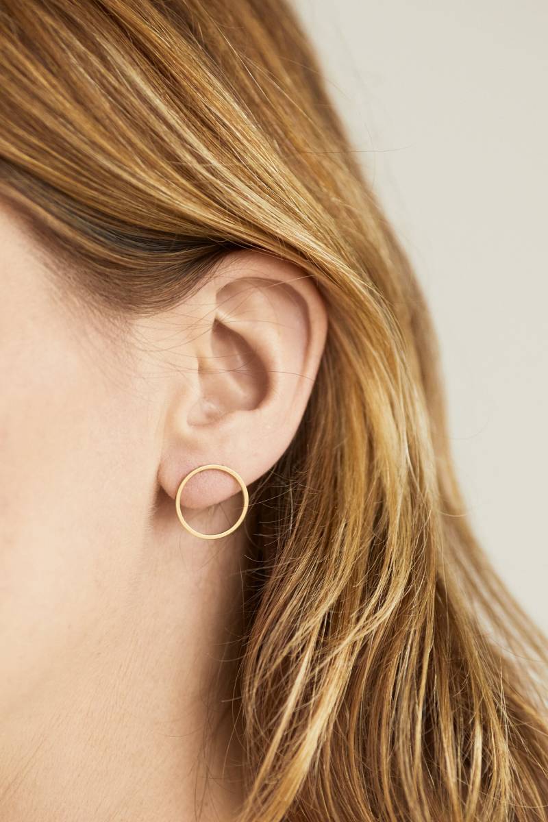 Runde Goldene Ohrstecker Circle Hoops Stecker Ohrschmuck Ohrringe Kreisohrstecker Kreise Ring von meineketten