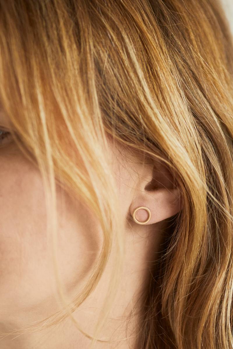 Runde Ohrstecker Hoops Circle Silberne Kreis Stecker Ohrschmuck Ohrringe von meineketten