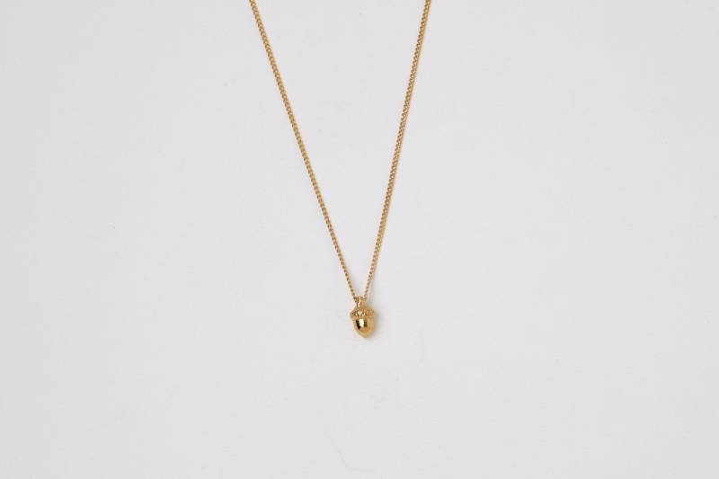 Eichelkette Eiche Oak Gold Halskette Silber Eichel Winter Herbst Eichhörnchen Vergoldete Zarte Herbstschmuck Naturschmuck Nuss von meineketten