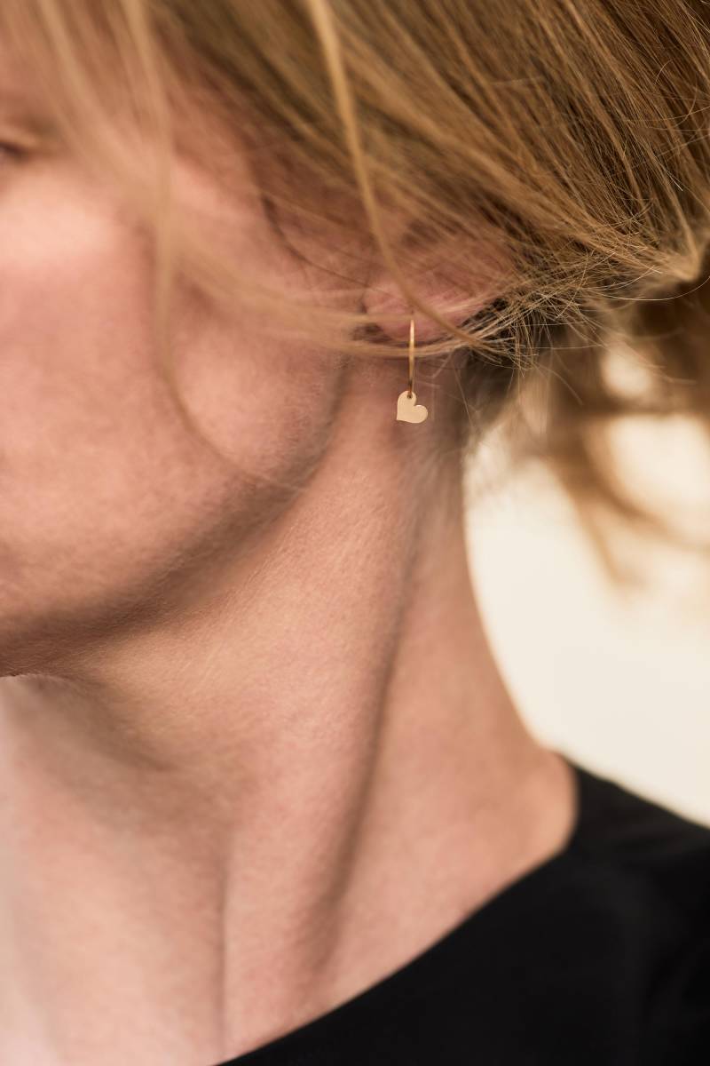 Sale Ein Paar Goldene Herzcreolen Hoops Ohrschmuck Ohrringe Herz 925Er Silber Kreolen Creolen Herzchenohrringe von meineketten