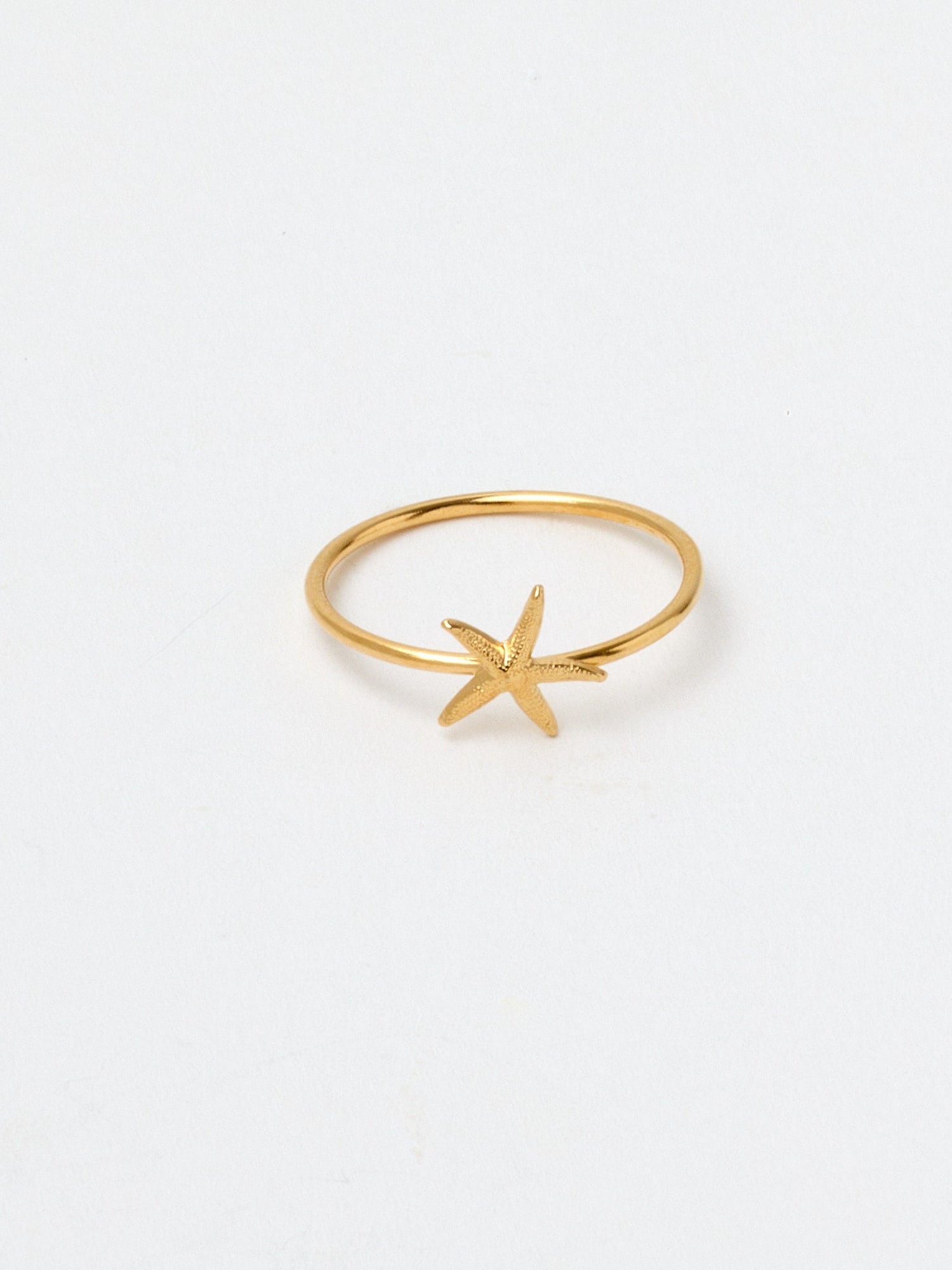 Stapelring Goldener Sommerring Seestern Silberring Sterling Silver Ring Fingerring Starfish Ringe Stapelbar von meineketten