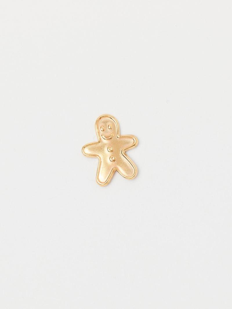 Unikat Brosche Vintage Goldener Pin Weihnachten Lebkuchen Gingerbread Man Anstecker von meineketten