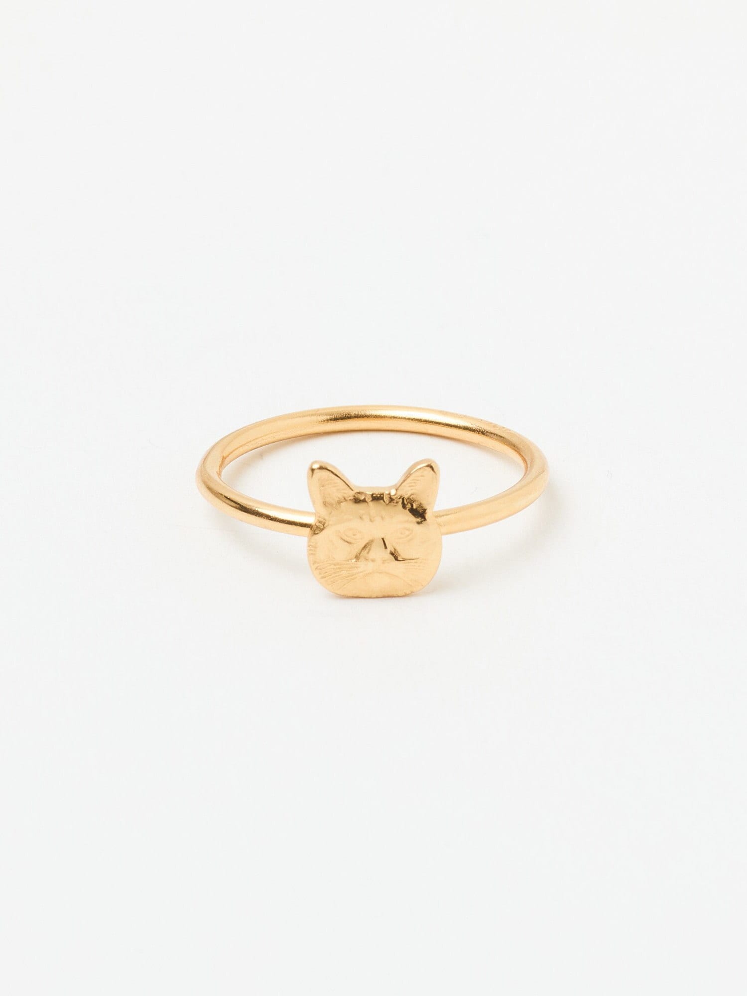 Goldener Katzenring Siegelring Katze Cat Katzenschmuck Statement Schmuck Stackable Ring Stapelring von meineketten