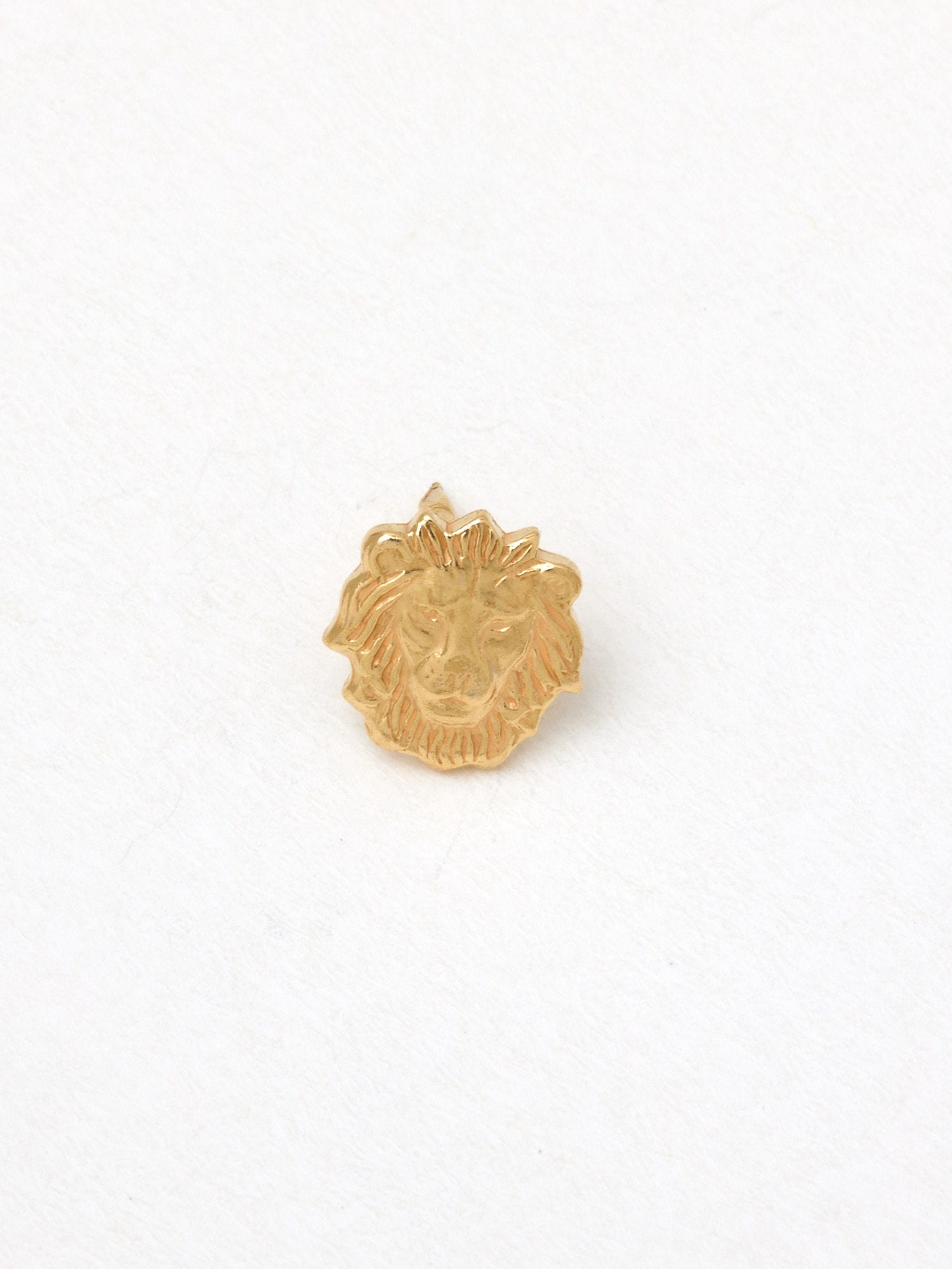 Unikat Winziger Pin Mini Brosche Löwe Löwenkopf Leo Goldener Mini-Pin Anstecker von meineketten