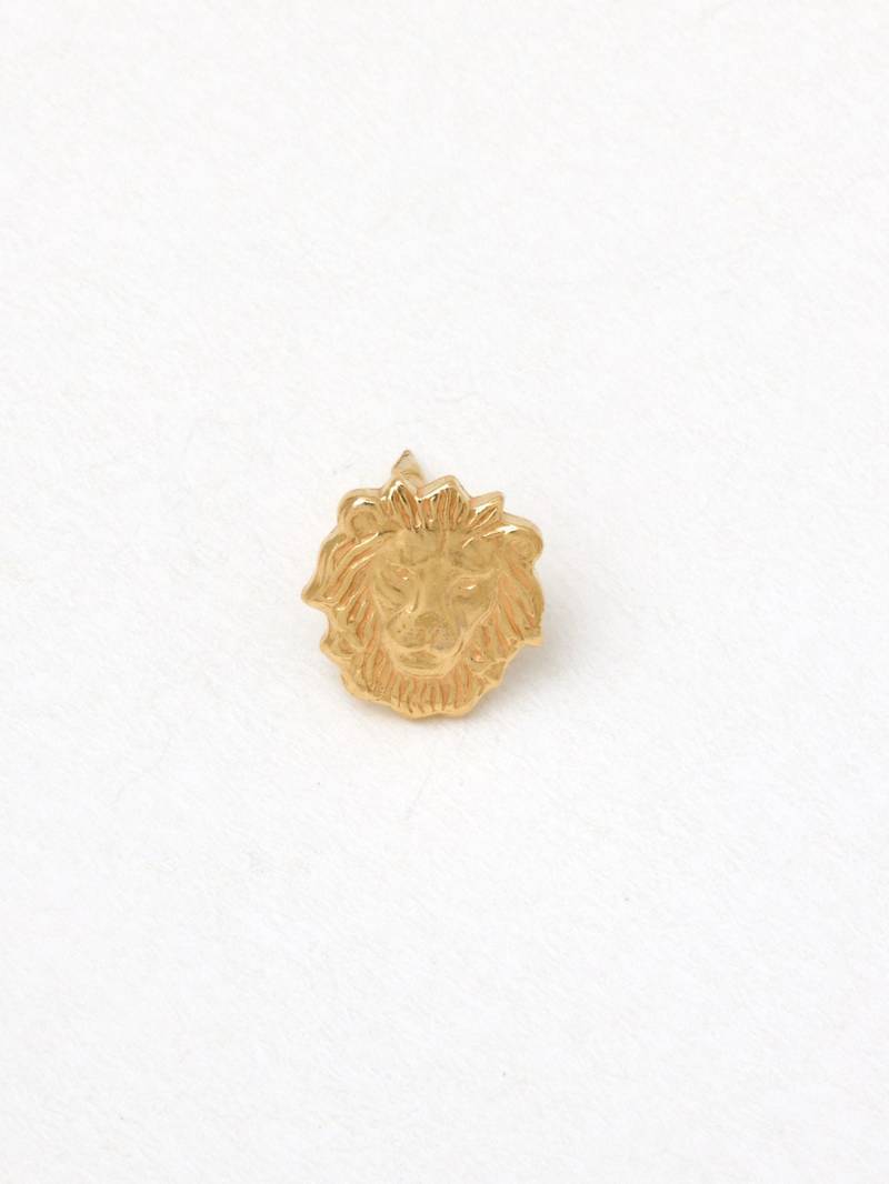 Unikat Winziger Pin Mini Brosche Löwe Löwenkopf Leo Goldener Mini-Pin Anstecker von meineketten