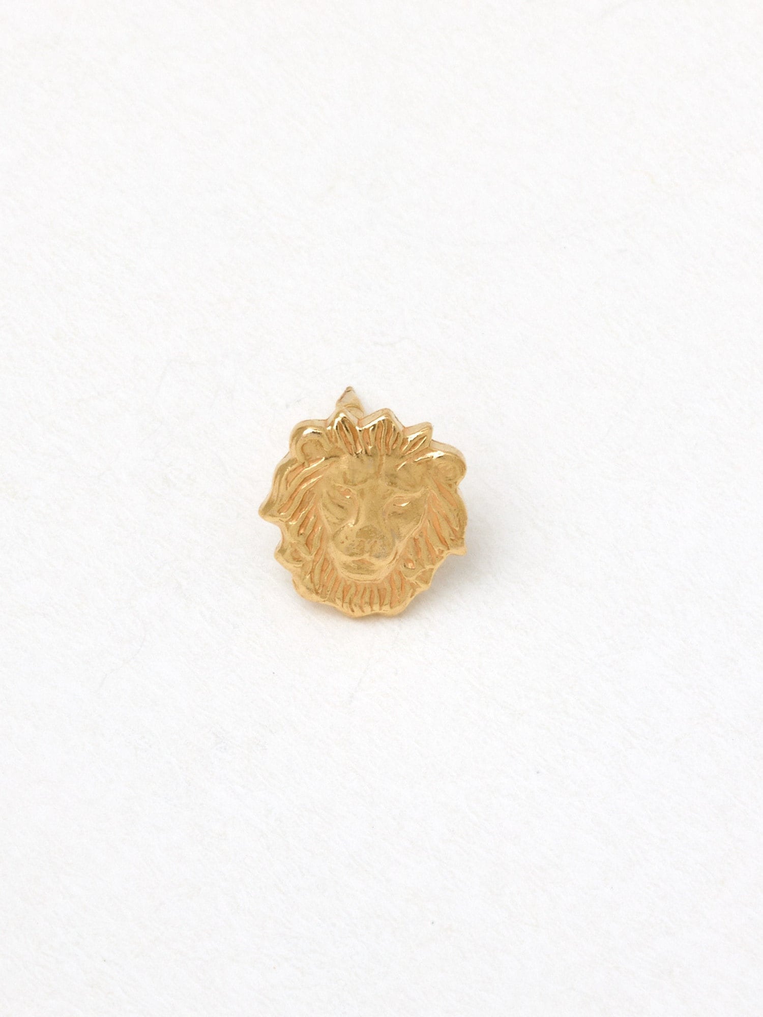 Unikat Winziger Pin Mini Brosche Löwe Löwenkopf Leo Goldener Mini-Pin von meineketten