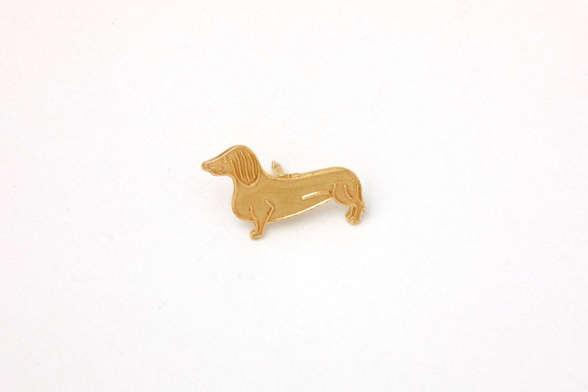 Unikat Winziger Pin Mini Dackel Brosche Hund Goldener Mini-Pin Hundebrosche Anstecker Ansteckpin von meineketten