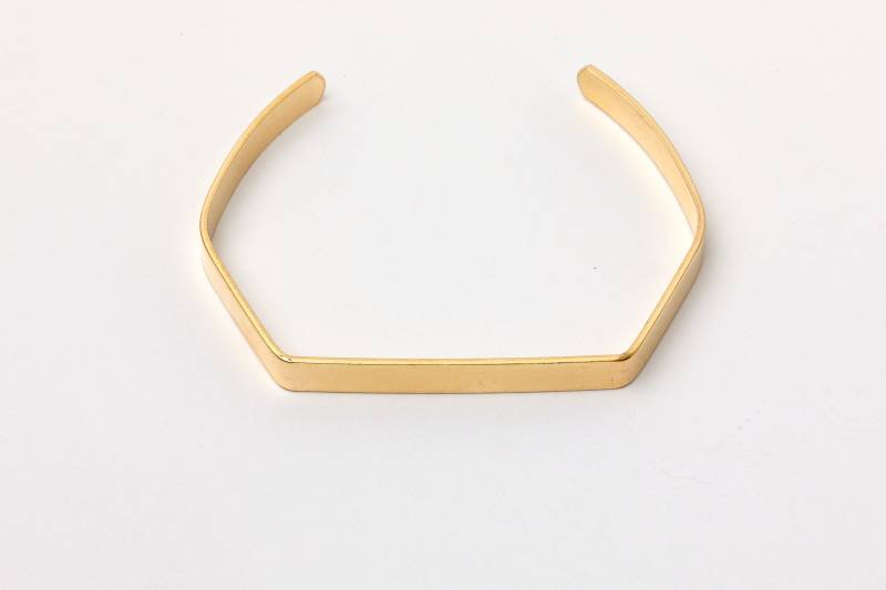 Sale Verstellbarer Armreif in Gold Goldenes Armband Armkette Cuff Reifen Bangle Eckig Hexagon Größenverstellbar Armspange von meineketten