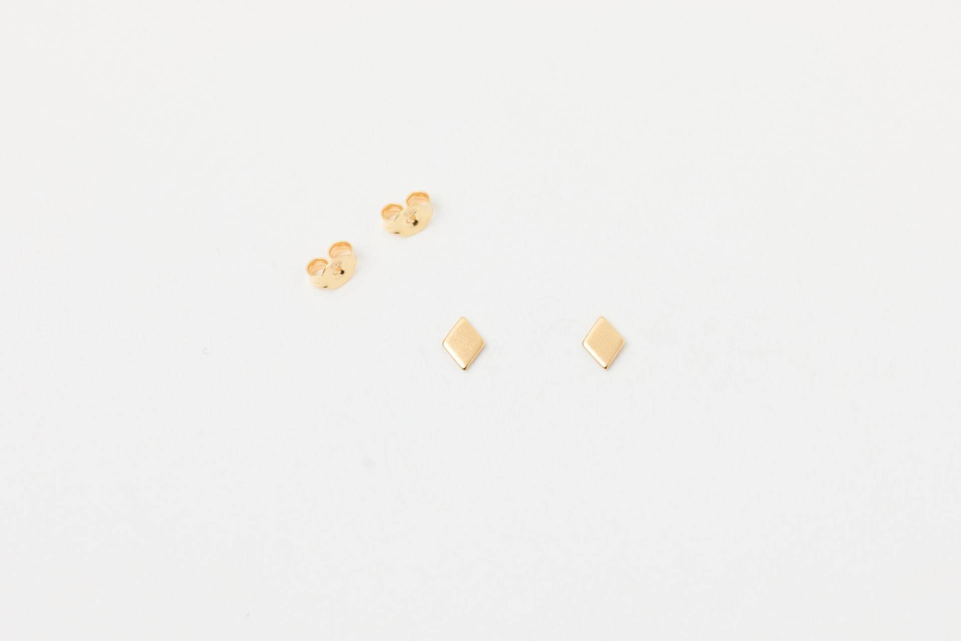 Winzige Eckige Goldene Ohrstecker Stecker Mini Ohrringe Quadrat Drache Raute Diamant Viereckige Architekt Minimal von meineketten