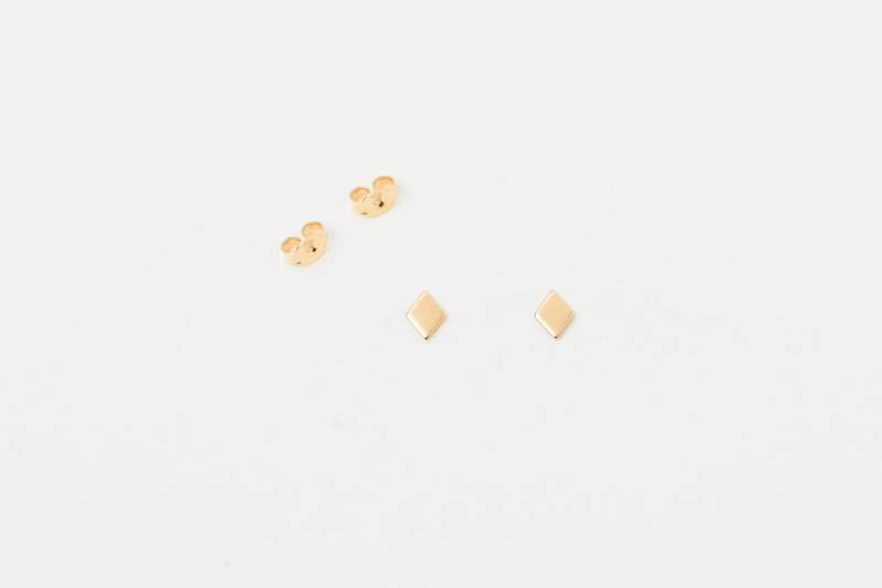 Winzige Eckige Goldene Ohrstecker Stecker Mini Ohrringe Quadrat Drache Raute Diamant Viereckige Architekt Minimal von meineketten