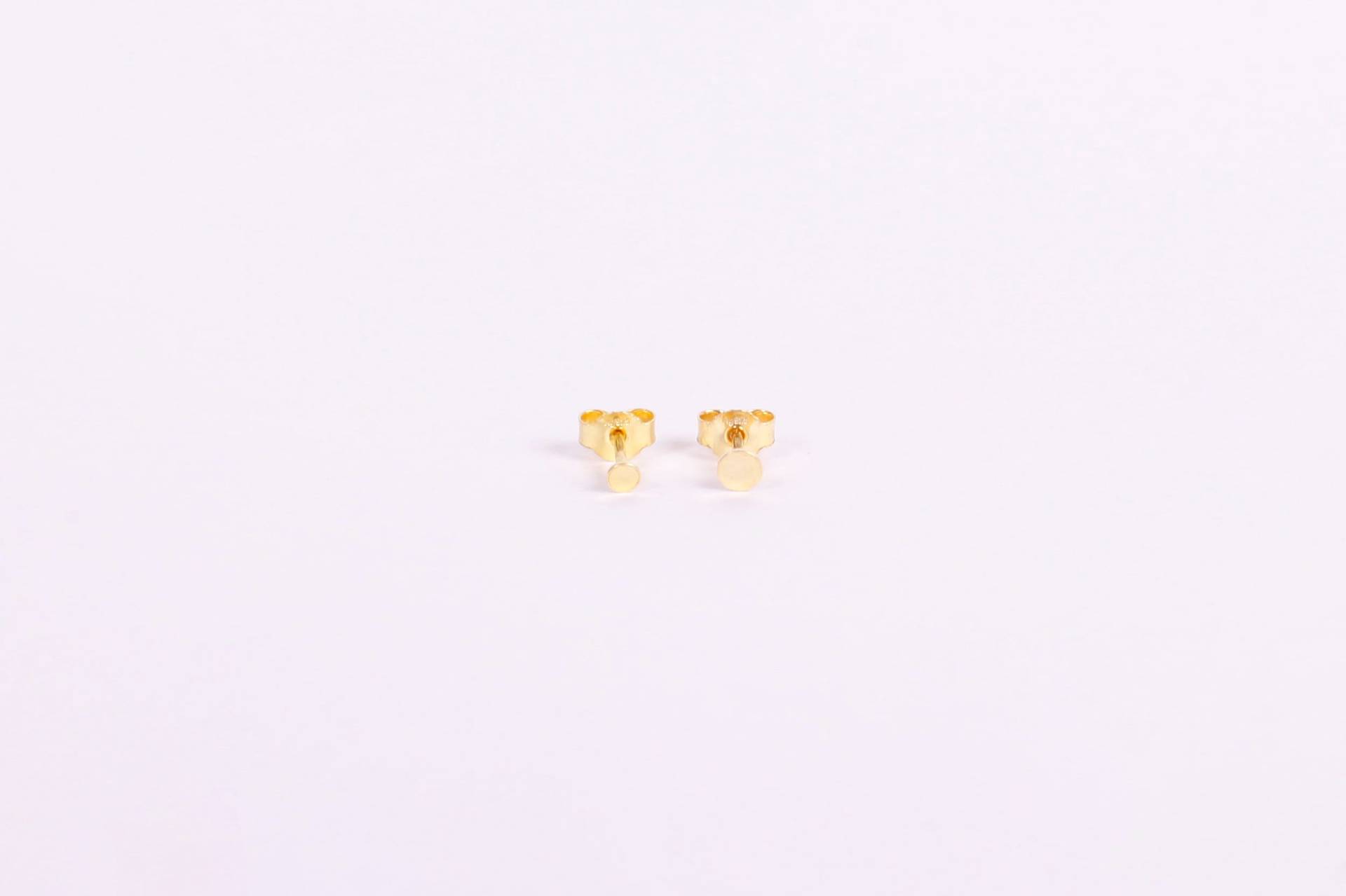 Winzige Runde Ohrstecker in Gold Mini Punkte Ohrringe Echtsilber Roségoldene Studs von meineketten