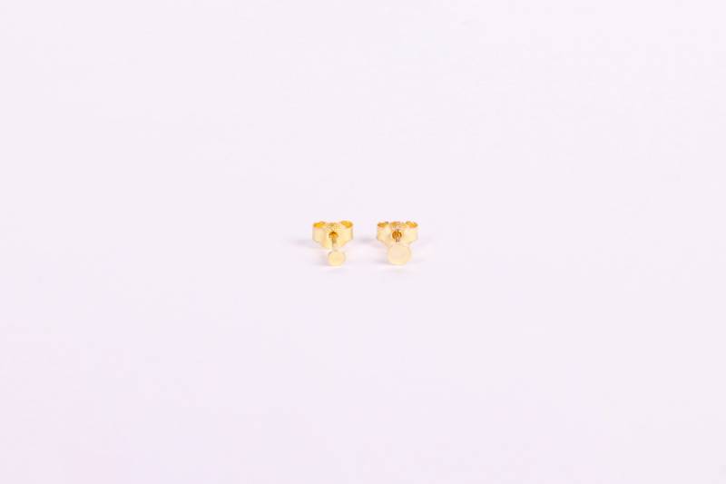 Winzige Runde Ohrstecker in Gold Mini Punkte Ohrringe Echtsilber Roségoldene Studs von meineketten