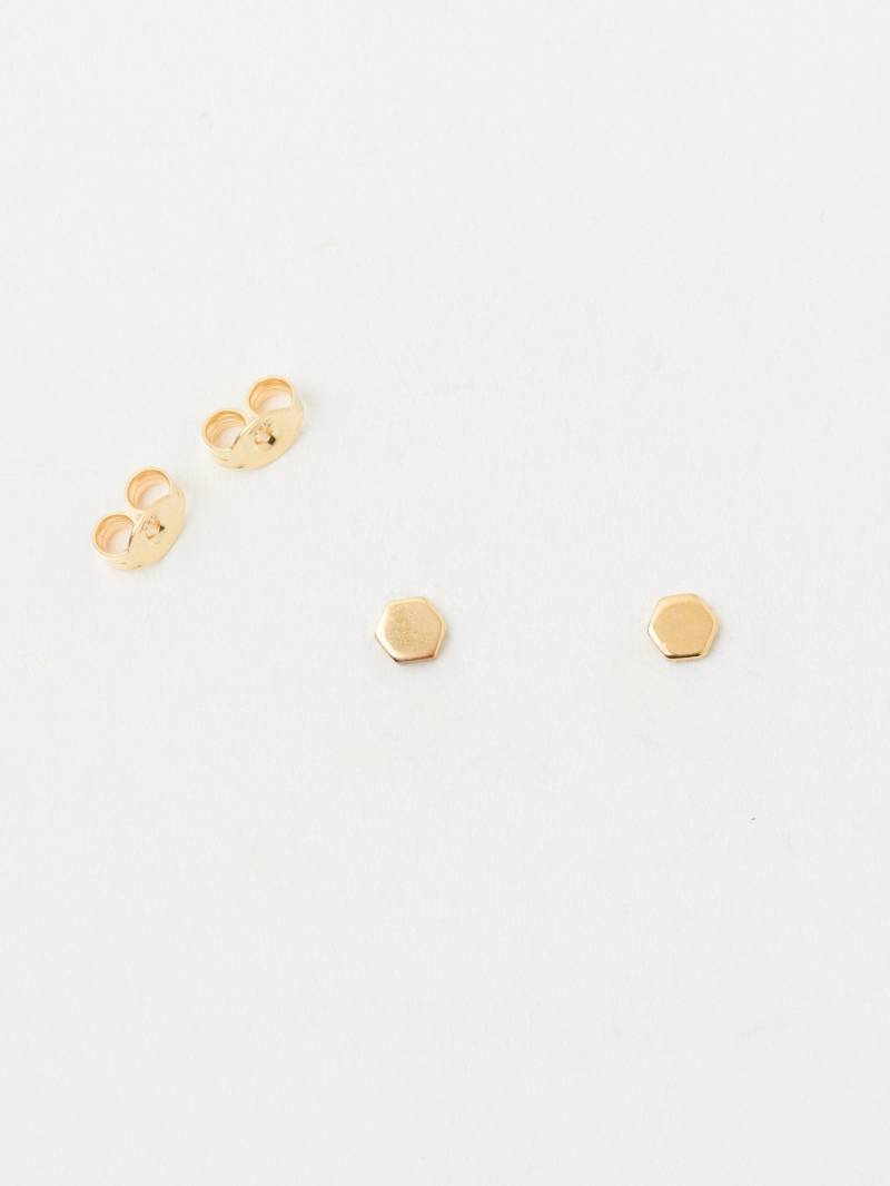 Winzige Sechseckige Wabenförmige Ohrstecker Stecker Ohrschmuck Ohrringe Hexagon in Silber Oder Golden Sechseck Wabe Dots Pünktchen von meineketten