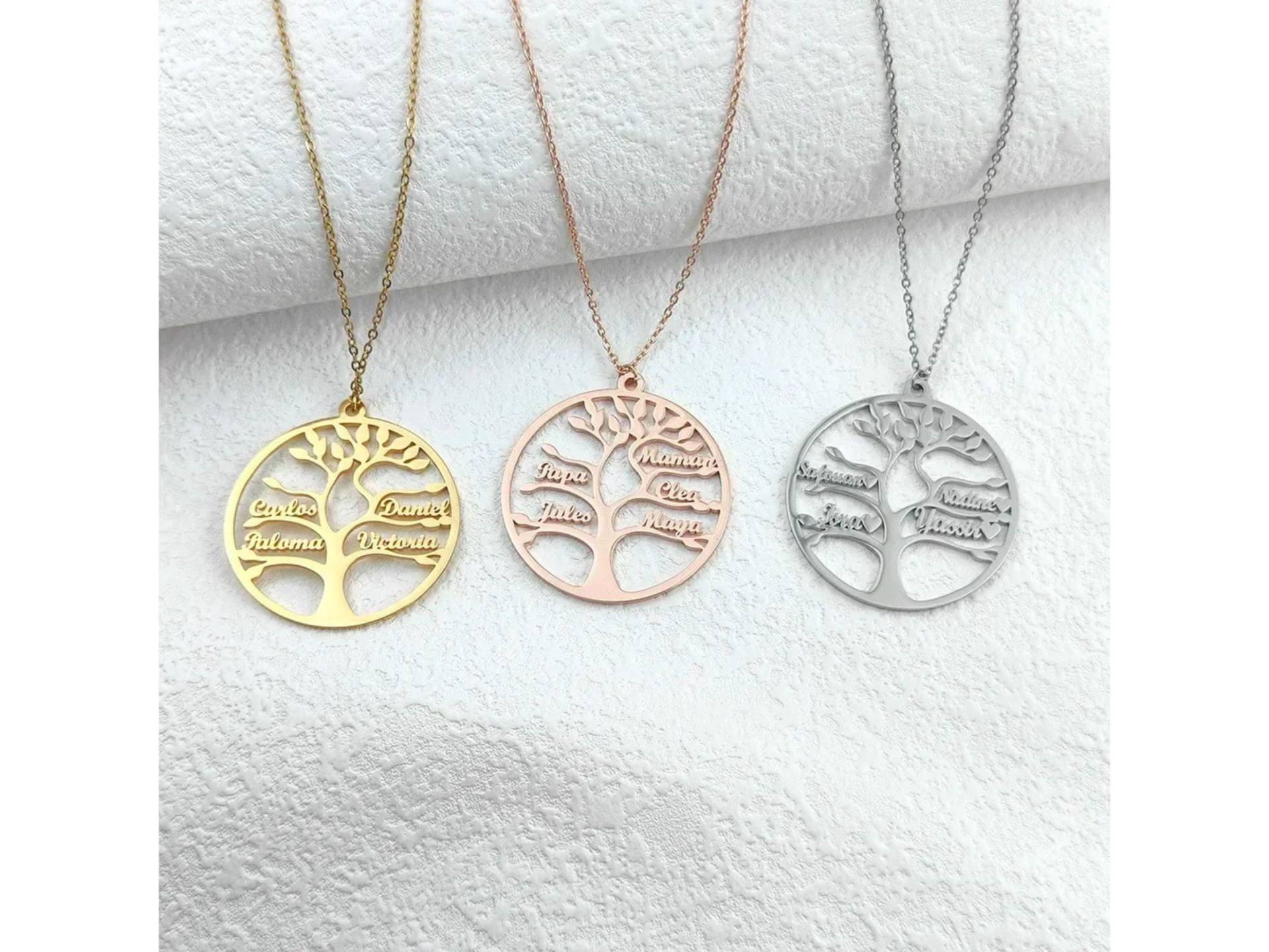 stammbaum-Halskette, Personalisierter Anhänger, Gravierter Schmuck, Namenskette, Baum Des Lebens, Edelstahl, Geschenk Für Mama stammbaum-Halskette, Personalisierter Anhänger, Gravierter Schmuck, Namenskette, Baum Des Lebens, Edelstahl, Geschenk Für Mama von meinelaserwelt