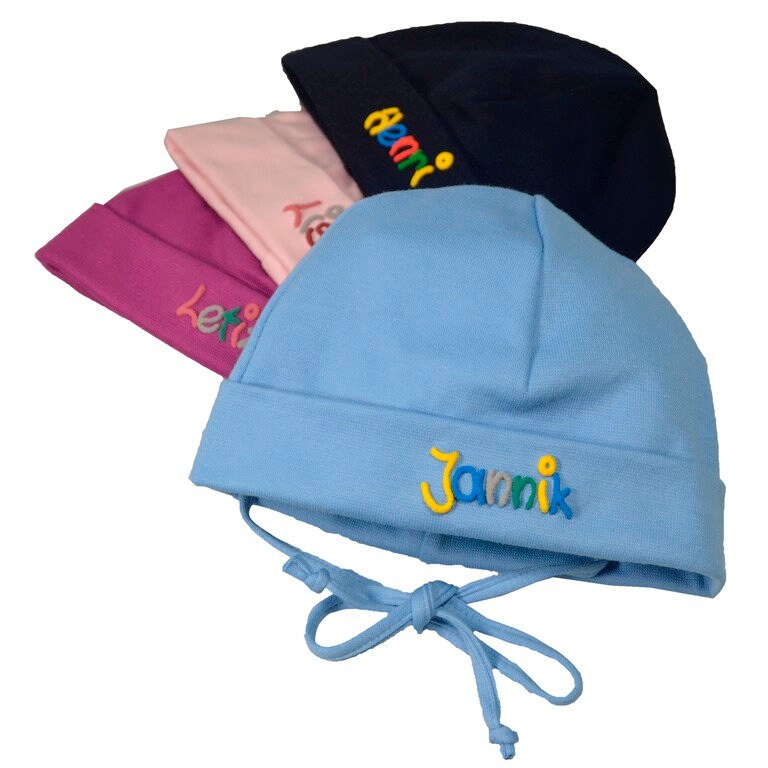 Babymütze Mit Namen in Vers. Größen - Mütze Für Babys Kinder Junge & Mädchen Rosa Blau Lila Marine Personalisiert Kindermütze Kopfbedeckung von meinnameManufaktur