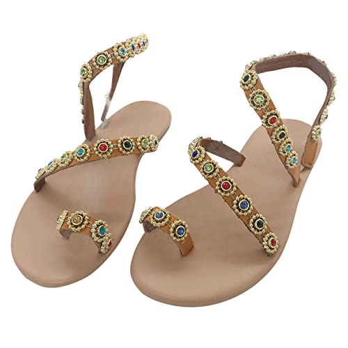 Pantoffeln Damen Glitzer Damen Sandalen Sommer Flach Sandaletten Mit Strass Vintage Verband Flipflopssandalen Damen Sandaletten Sommer Offene Zehe Sandalen Damen Mit Absatz Damen Sandalen Damen von meiodtion