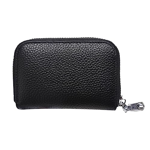 meiodtion Geldbörse Portemonnaie Damen Klein Herbst Männer Und Frauen Brieftaschen Große Kapazität Zipper Orgel Design Einfarbig Einfache Stil Geldbeutel Kartenetui Damen (Black One Size) von meiodtion