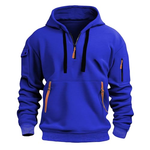 meiodtion Herren Hoodie Basic Jogging Sport Hoodie Kordelzug Mit Taschen Slim Fit Reißverschluss Gym Pullover Hoodie Herren Oversize Winter Dicke Kapuzenpulli Sweatshirt Hip Hop Outdoor Oberteile von meiodtion
