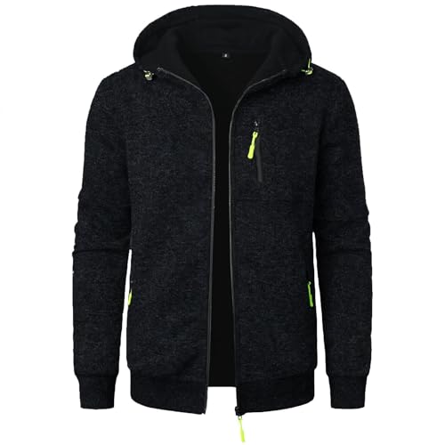meiodtion Herren Hoodie Sweatjacke Langarm Pullover Zip Kapuzenpullover Sweatshirts Mode Kapuzenjacke Männer Kapuzenpulli mit Reißverschluss Sport Style Casual Winterjacke Herren übergangsjacke Mantel von meiodtion