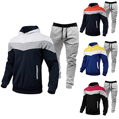 meiodtion Jogginganzug Herren Sportanzug Trainingsanzug Herren Langarm Anzug Fitness Sporthose Freizeitanzug Mens Tracksuit Baggy Warme Fleece Jogginganzug Herren Set Elegant Activewear Klassisches von meiodtion