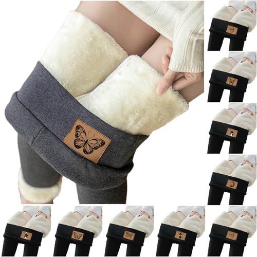 meiodtion Leggings für Damen Thermo Leggings Damen Winter Fleece Gefütterte Thermoleggins Lang High Waist Warme Winterleggins Lammsamt Jogginghose Thermohosen mit Verdickte Plüsch Winterhose Leggings von meiodtion