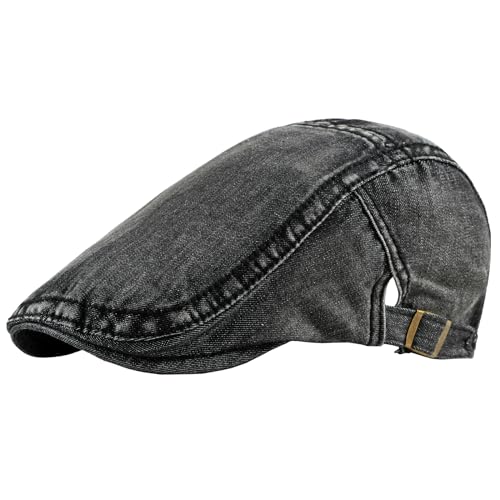 meioro Frauen Denim Newsboy Cap Baumwolle Flache Kappe Ivy Gatsby Driving Hunting Gatsby Cabbie Hats für Männer von meioro