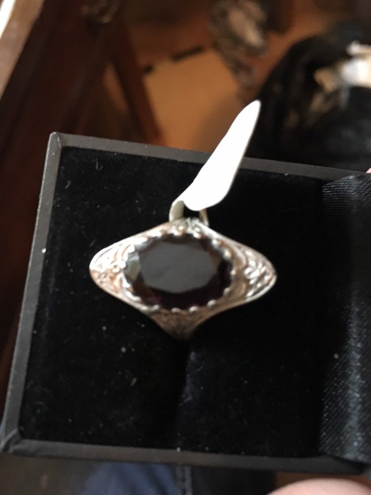 sterling Silber Granat Ring von melhalton