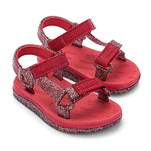 melissa Mini Papete + Rider I Bb Flache Sandale, rot, 24 EU von Melissa