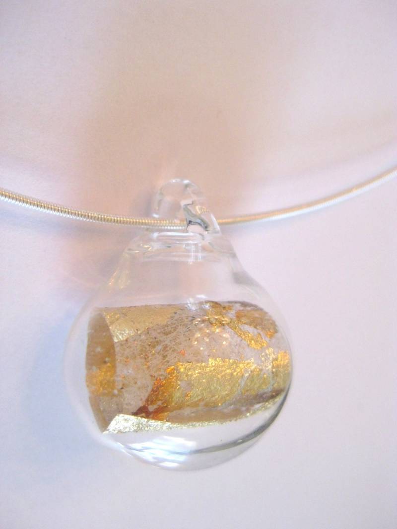 Glasblase Statement Halskette -Metallfolie Rolle Glasblase Statement Halskette -Metallfolie Rolle von melissaschmidt