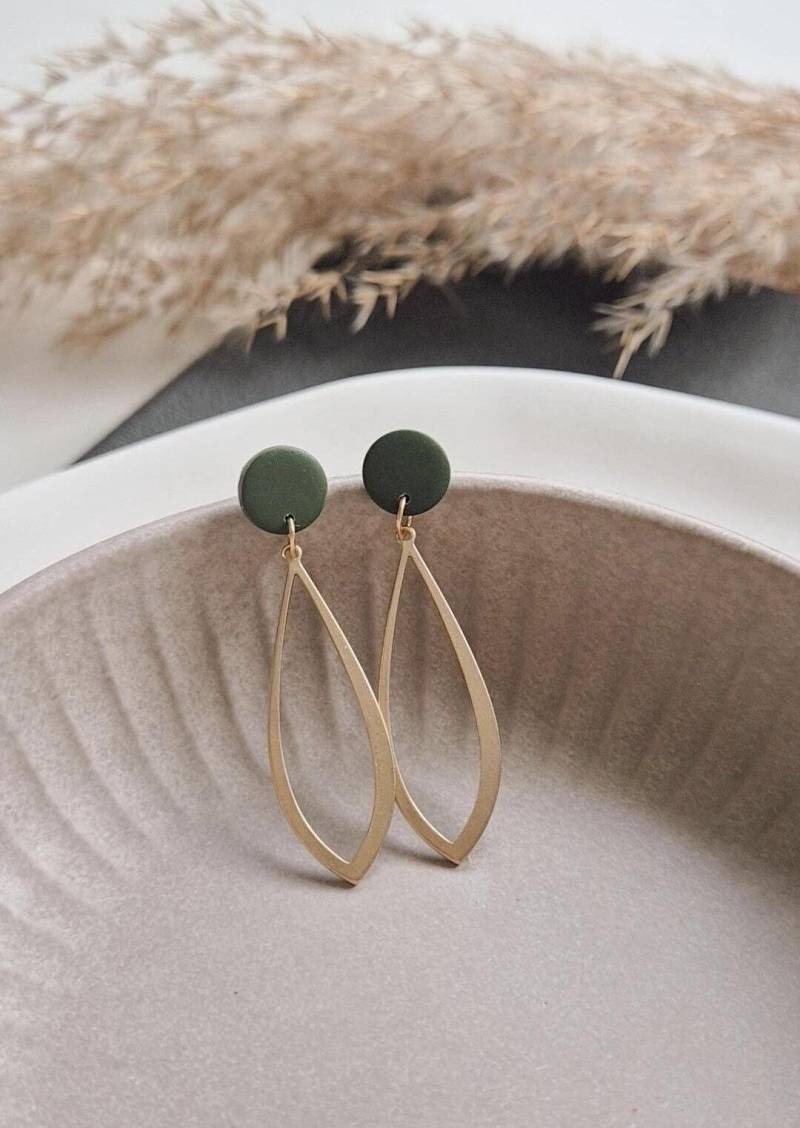 Elegante Ohrstecker Mit Ovalem Anhänger - Handgemachte Polymer Clay Ohrringe Verschiedene Farben, Moderner Schmuck, Geschenkidee Für Frauen von mellifine