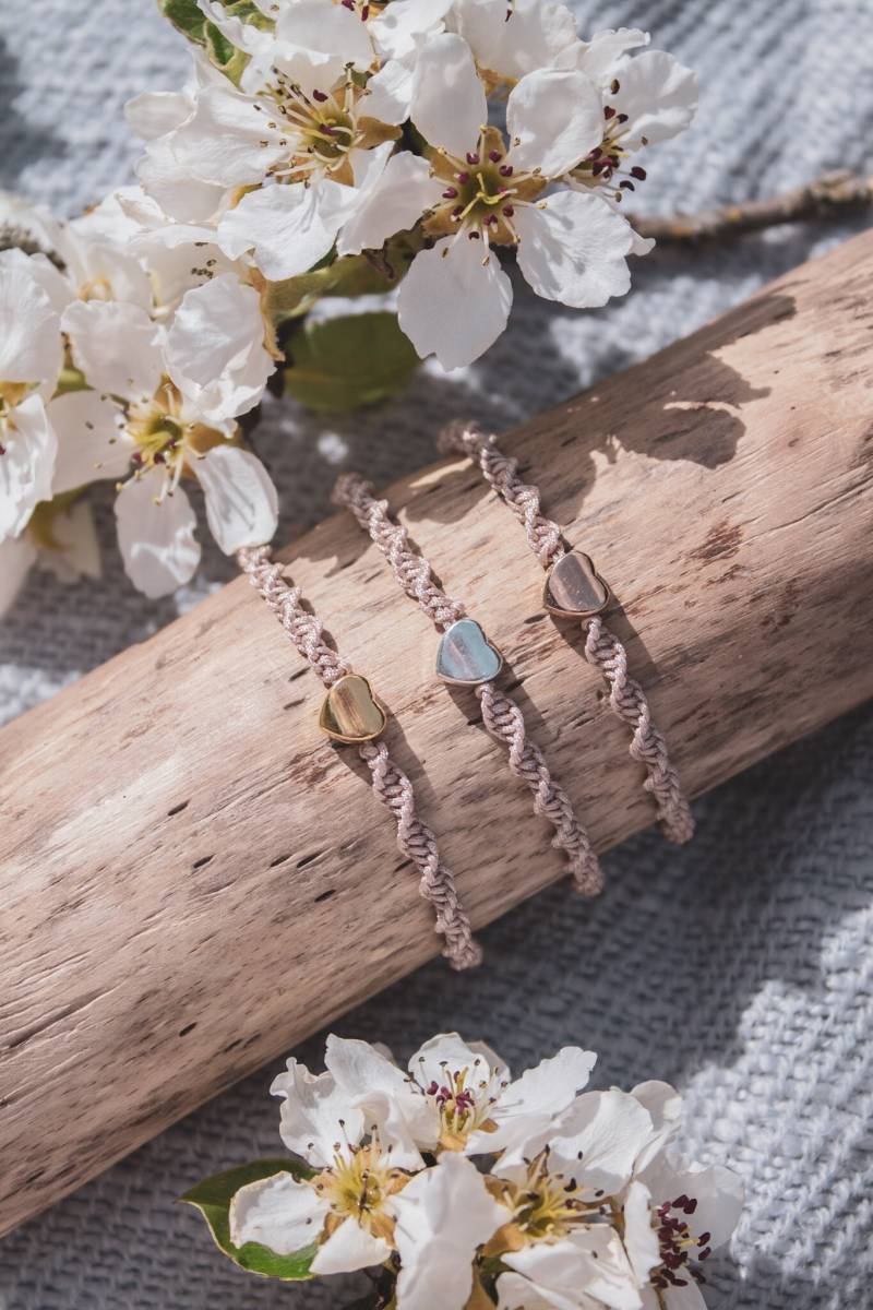 Makrameearmband Mit Herz My Heart Muttertagsarmband Valentinsgeschenk Mutter-Tochter Armband Freundschafts von mellinalovelythings