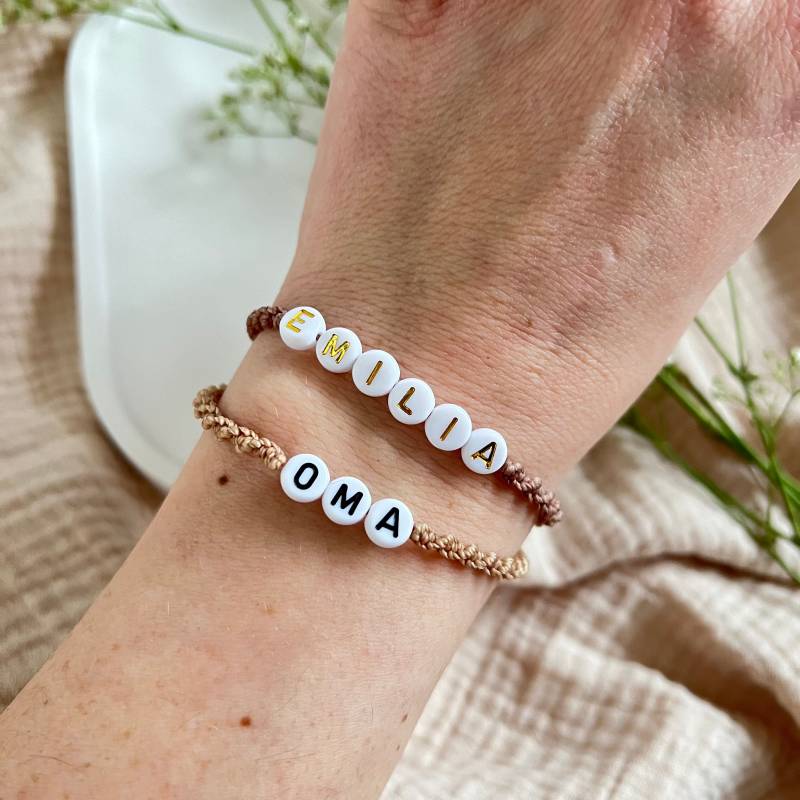 Personalisiertes Makramee Armband Name Schmuck Boho von melluccio