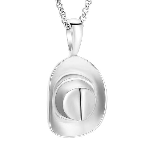 Cowboy Hut Kremation Urne Anhänger Halskette für Asche Edelstahl Memorial Asche Urne Schmuck für Frauen Männer Cowboy Hut Kremation Urne Anhänger Halskette für Asche Edelstahl Memorial Asche Urne Schmuck für Frauen Männer von memorial jewelry