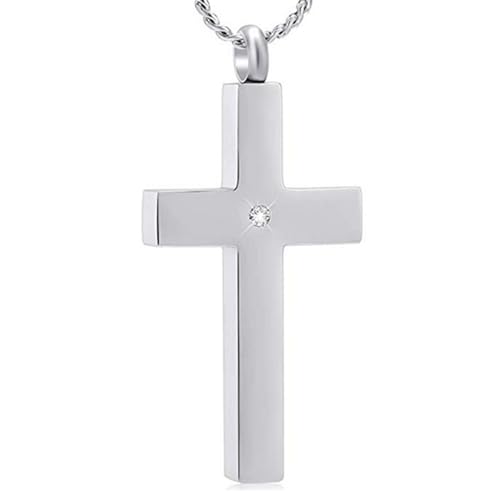 Crystal Cross Halskette für Asche - Edelstahl Keepsake Kremation Schmuck - Religiöse Kreuz Memorial Urne Halskette für Haustier menschliche Asche Anhänger von memorial jewelry