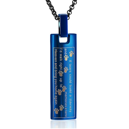 Einäscherung Schmuck Urne Halskette für Asche, Haustier Pfote drucken Memorial Anhänger für Hund Katze Asche Keepsake Medaillon für Männer für Frauen von memorial jewelry