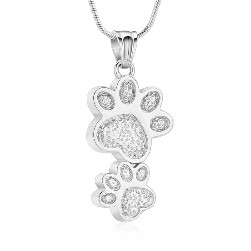 Einäscherung Urne Halskette für Haustiere Asche - Hund Pfote Asche Anhänger Memorial Locket Edelstahl Keepsake Memorial Urne Schmuck von memorial jewelry