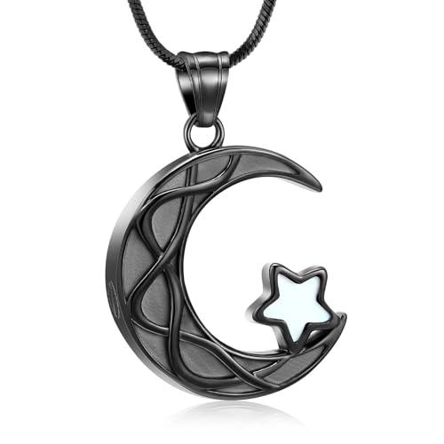 Einäscherungsschmuck Urnen-Halskette für Asche für Männer Frauen Stern Mond Asche-Anhänger Keepsake Memorial Lockets Schmuck für geliebte Menschen von memorial jewelry