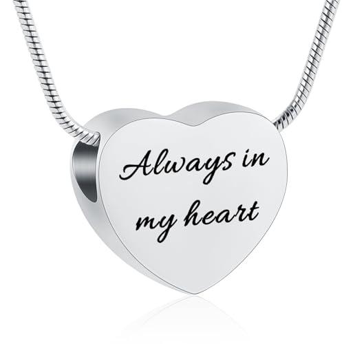 Einäscherungsschmuck für Asche - Herz Anhänger Memorial Urne Halskette Asche Halter Edelstahl personalisierte Anpassung Keepsake von memorial jewelry