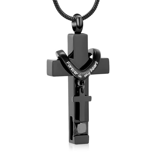 Für immer in meinem Herzen Birthstone personalisierte Doppelkreuz Urne Anhänger Kremation Schmuck für Asche Kreuz Asche Keepsake von memorial jewelry