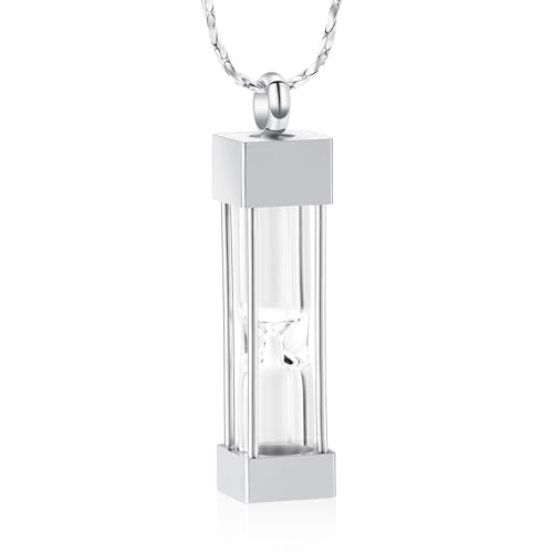 Glas Sanduhr Kremation Schmuck für Asche Container Fläschchen Urne Halskette Anhänger Edelstahl Zylinder Flasche Memorial Kremation Keepsake Schmuck für Frauen/Männer Glas Sanduhr Kremation Schmuck für Asche Container Fläschchen Urne Halskette Anhänger Edelstahl Zylinder Flasche Memorial Kremation Keepsake Schmuck für Frauen/Männer von memorial jewelry
