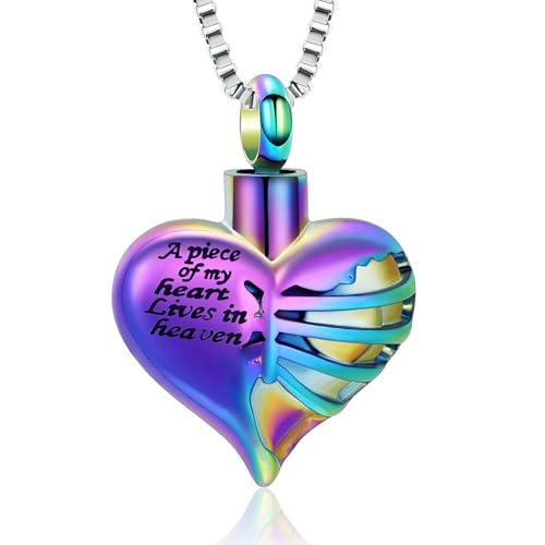 Heart Cremation Urn Necklace Anhänger für menschliche Asche - Ein Stück meines Herzens lebt im Himmel Memorial Keepsakes Kremationsschmuck von memorial jewelry