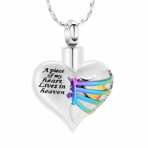 Heart Cremation Urn Necklace Anhänger für menschliche Asche - Ein Stück meines Herzens lebt im Himmel Memorial Keepsakes Kremationsschmuck von memorial jewelry