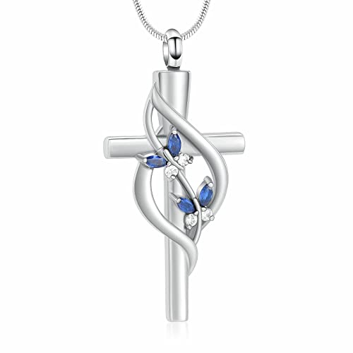 Kremation Schmuck für Asche Anhänger - Double Butterfly Kreuz Urne Halskette mit Mini Keepsake Urn Memorial Asche Schmuck von memorial jewelry