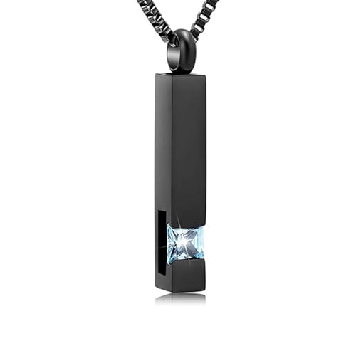 Kristall Einäscherung Urne Schmuck Würfel Memorial Asche Halskette Anhänger Keepsake- Black Birthstone Serie von memorial jewelry