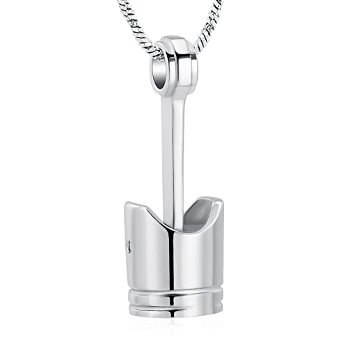 Mens Einäscherung Schmuck Motor Kolben Urne Halskette für Asche Keepsake Memorial Asche Schmuck für Mensch/Tier Asche von memorial jewelry