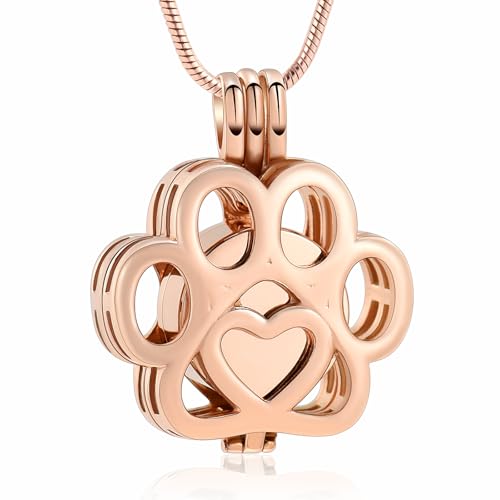 Pet Einäscherung Schmuck für Asche für Hund/Katze Pfote Edelstahl Memorial Locket Urne Halskette innerhalb Mini Fall Keepsake Einäscherung Schmuck Frauen Männer von memorial jewelry