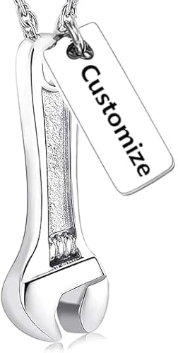 memorial jewelry Schraubenschlüssel Urnenhalskette für Asche für Frauen Männer Menschliche Asche Halter Edelstahl Hammer Kremationsschmuck für Asche Anhänger Urne von memorial jewelry