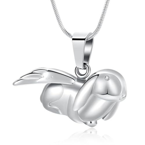 Tierische Einäscherung Schmuck Hase Kaninchen Urne Halsketten für Asche für Frauen Männer Geliebtes Haustier Keepsakes Asche Halter Memorial Schmuck Geschenke von memorial jewelry